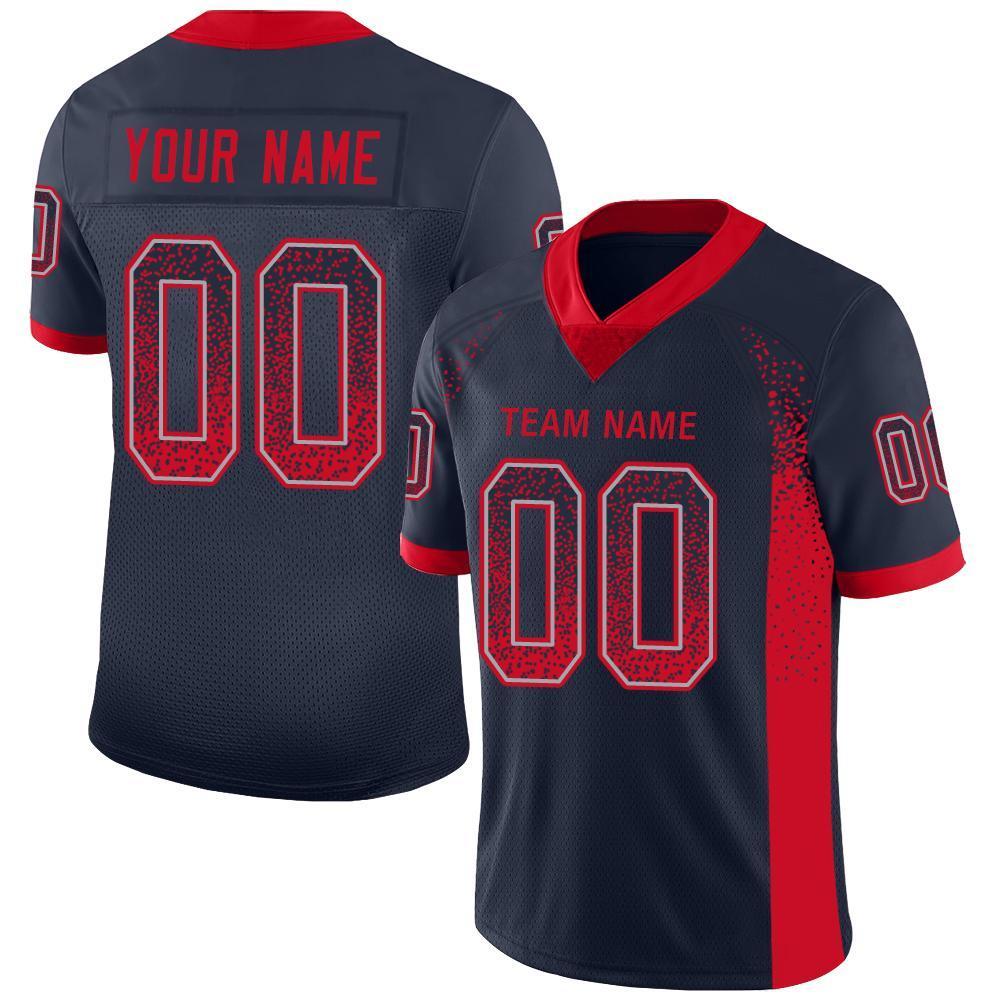 Custom Navy Scarlet-Gray Drift Fashion Mesh Authentic American Football Jersey| KXKSHOP