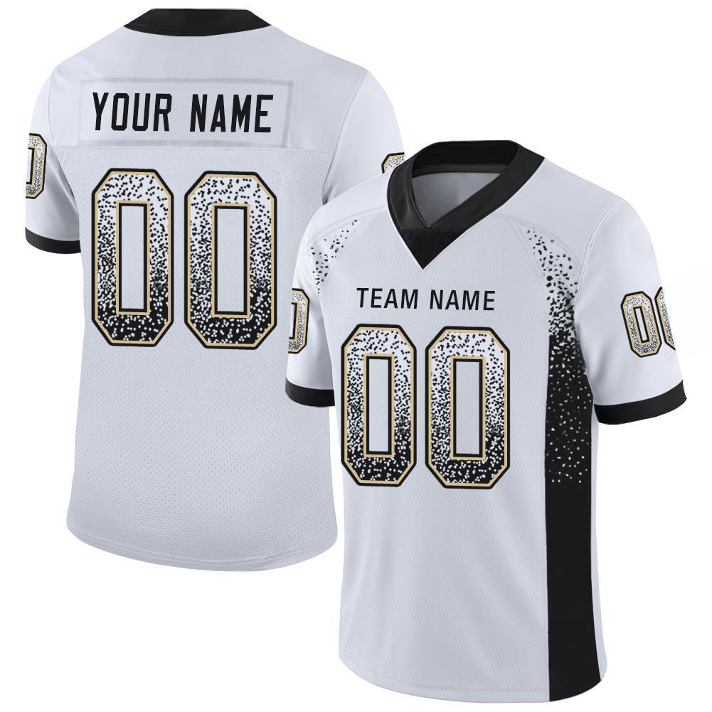 Custom White Black-Vegas Gold Drift Fashion Mesh Authentic American Football Jersey| KXKSHOP