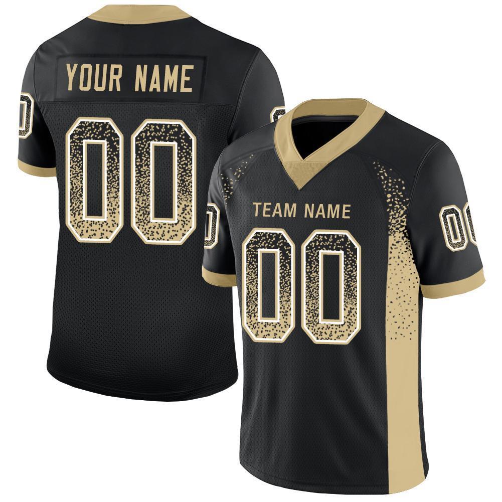 Custom Black Vegas Gold-White Drift Fashion Mesh Authentic American Football Jersey| KXKSHOP