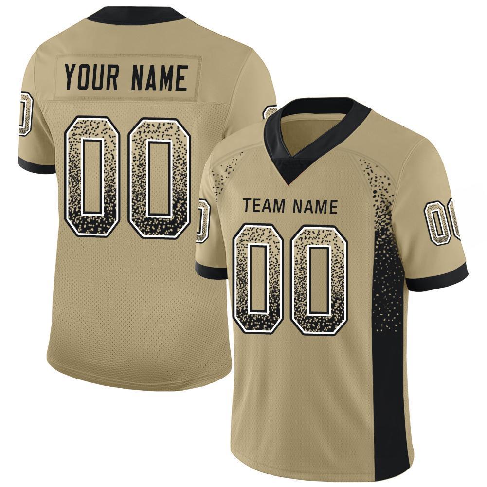 Custom Vegas Gold Black-White Drift Fashion Mesh Authentic American Football Jersey| KXKSHOP