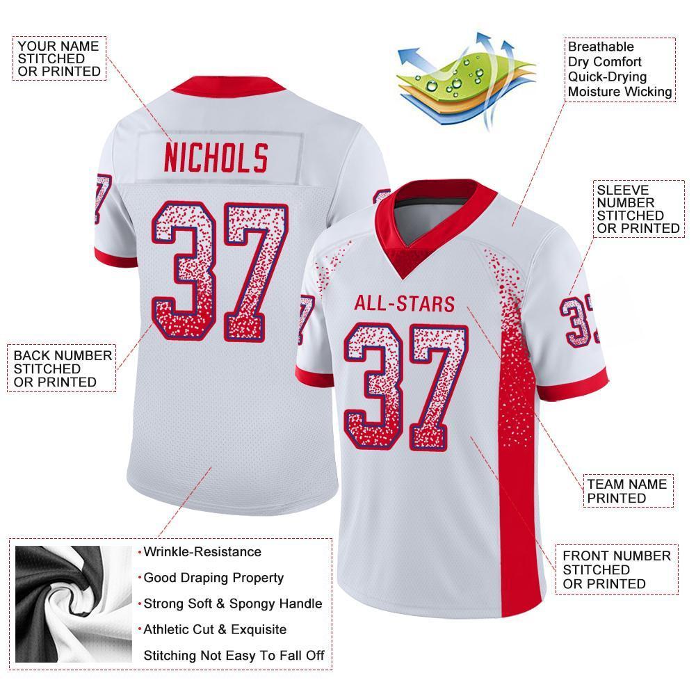 Custom White Scarlet-Royal Drift Fashion Mesh Authentic American Football Jersey| KXKSHOP