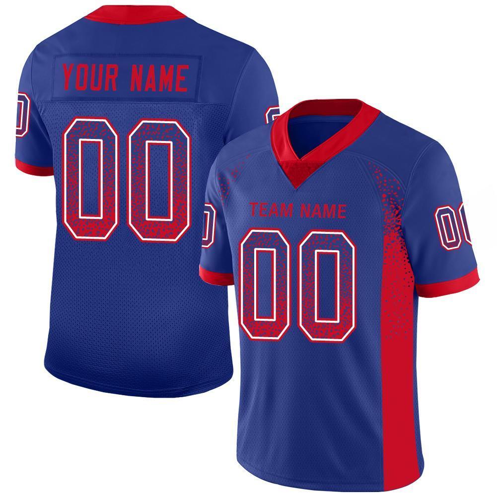 Custom Royal Scarlet-White Drift Fashion Mesh Authentic American Football Jersey| KXKSHOP