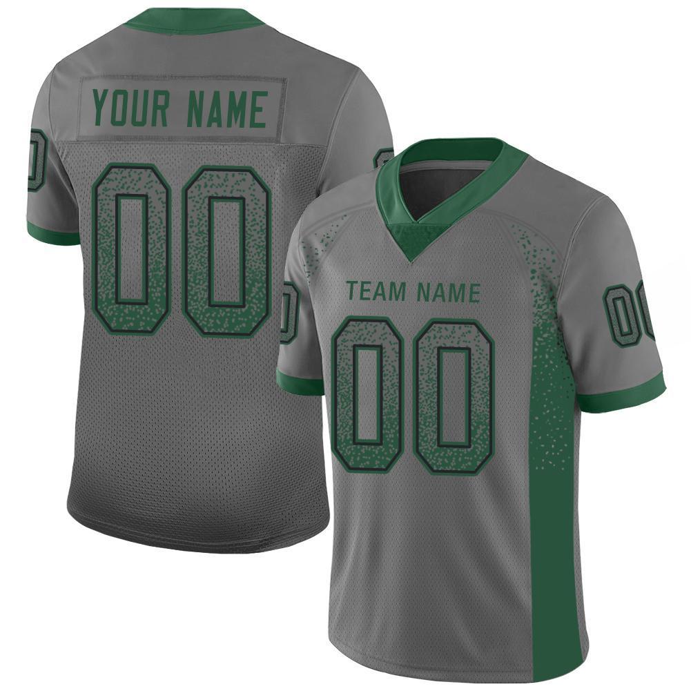 Custom Gray Gotham Green-Black Drift Fashion Mesh Authentic American Football Jersey| KXKSHOP