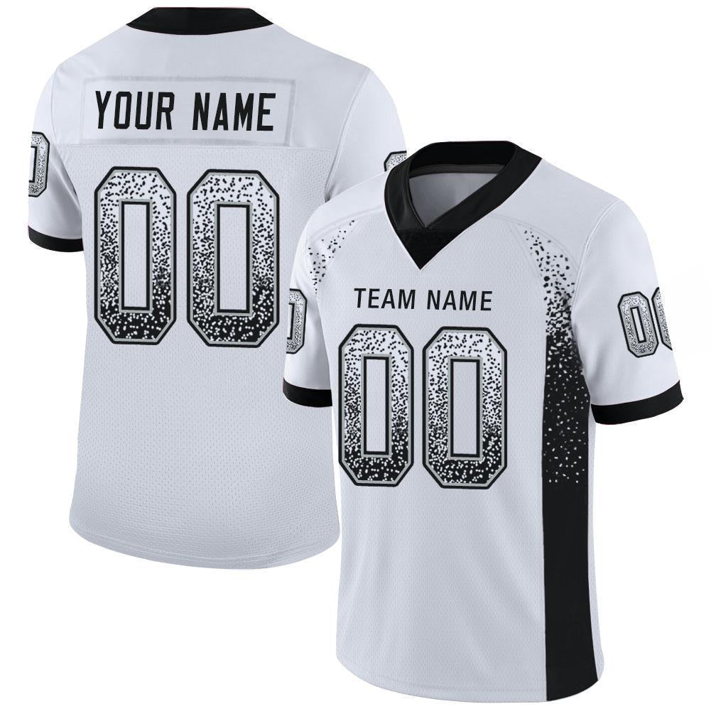 Custom White Black-Silver Drift Fashion Mesh American Football Jersey | KXKSHOP