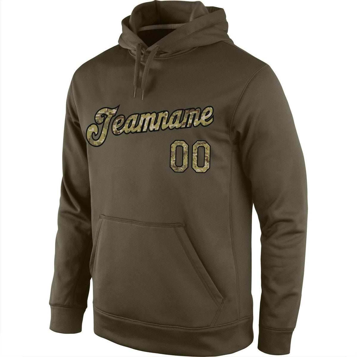 Custom Olive Camo-Black Classic Style Uniform Pullover Fashion Hoodie| KXKSHOP
