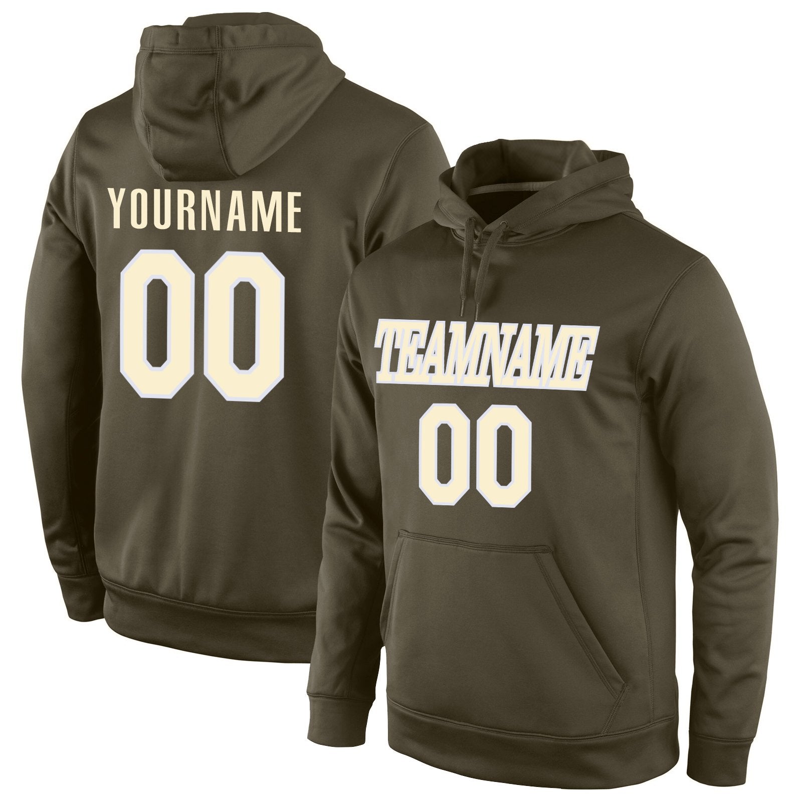 Custom Olive Cream-White Classic Style Uniform Pullover Fashion Hoodie| KXKSHOP