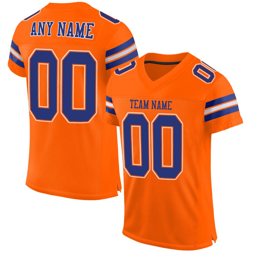 Custom Orange Royal-White Classic Style Mesh American Football Jersey | KXKSHOP