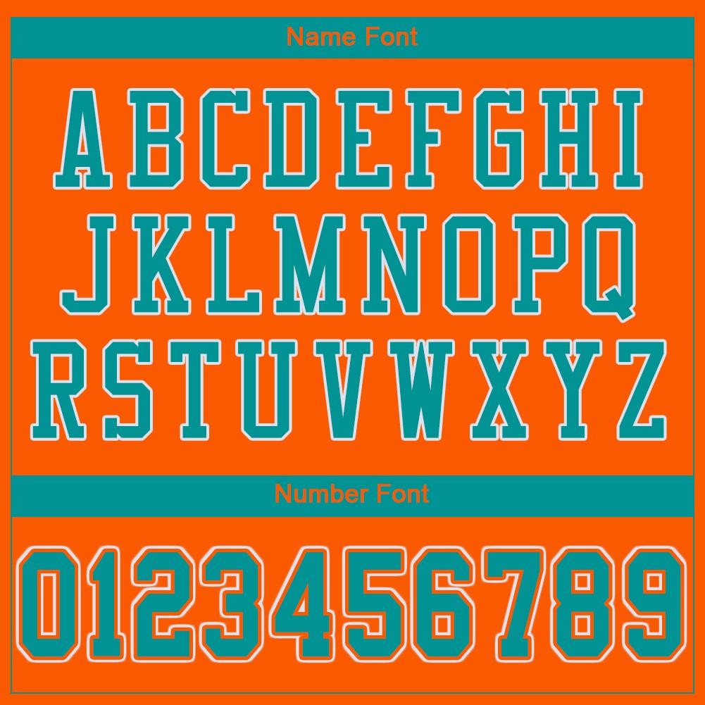 Custom Orange Aqua-White Classic Style Mesh Authentic American Football Jersey| KXKSHOP