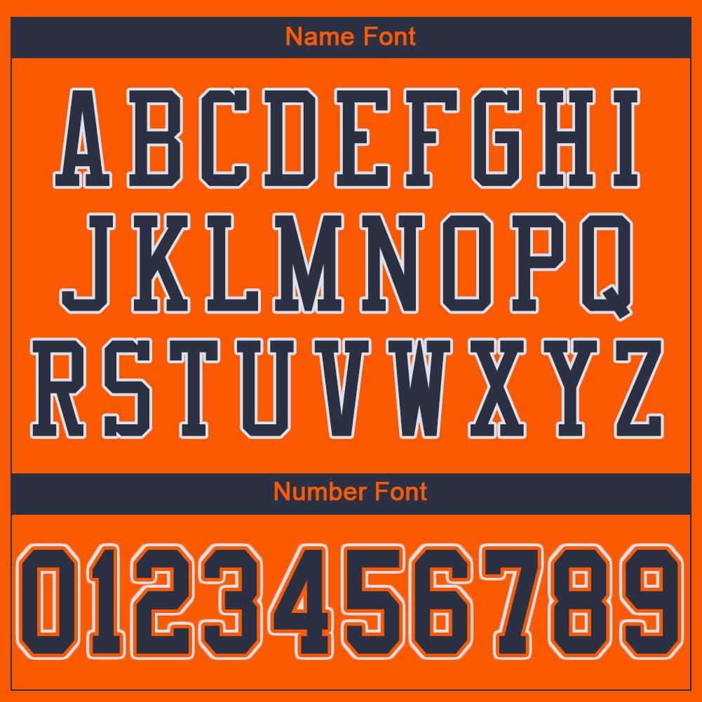 Custom Orange Navy-White Classic Style Mesh Authentic American Football Jersey| KXKSHOP
