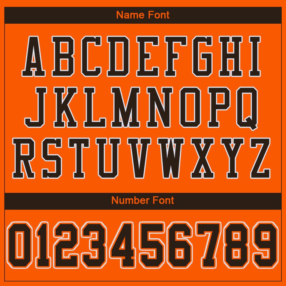 Custom Orange Brown-White Classic Style Mesh Authentic American Football Jersey| KXKSHOP