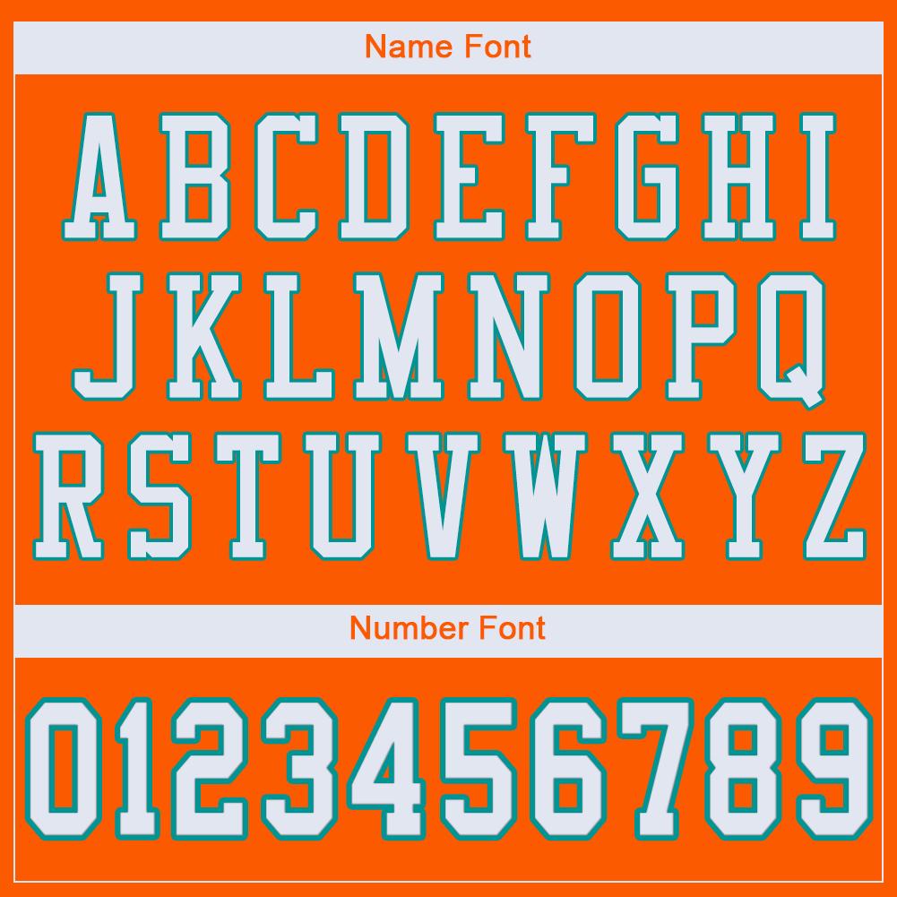 Custom Orange White-Aqua Classic Style Mesh Authentic American Football Jersey| KXKSHOP