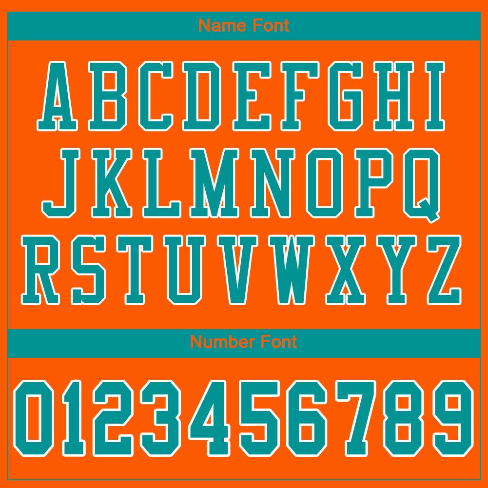 Custom Orange Aqua-White Classic Style Mesh Authentic American Football Jersey| KXKSHOP