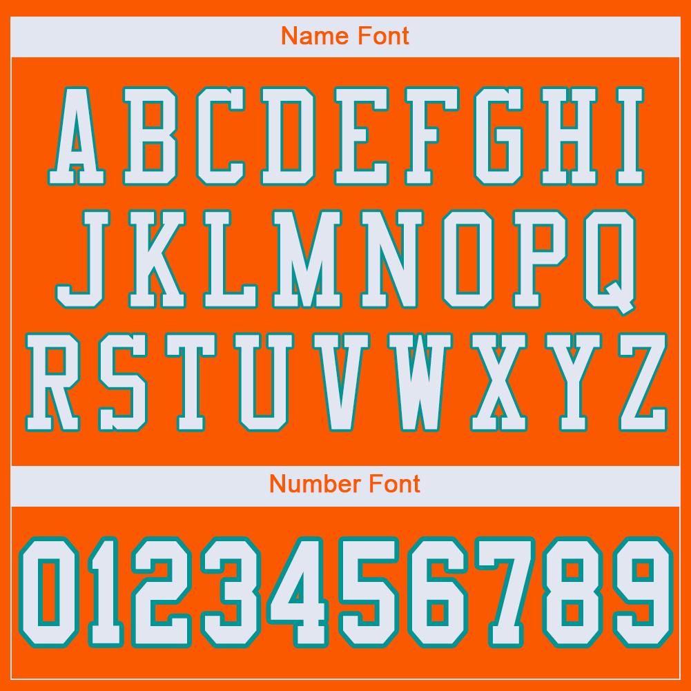 Custom Orange White-Aqua Classic Style Mesh Authentic American Football Jersey| KXKSHOP