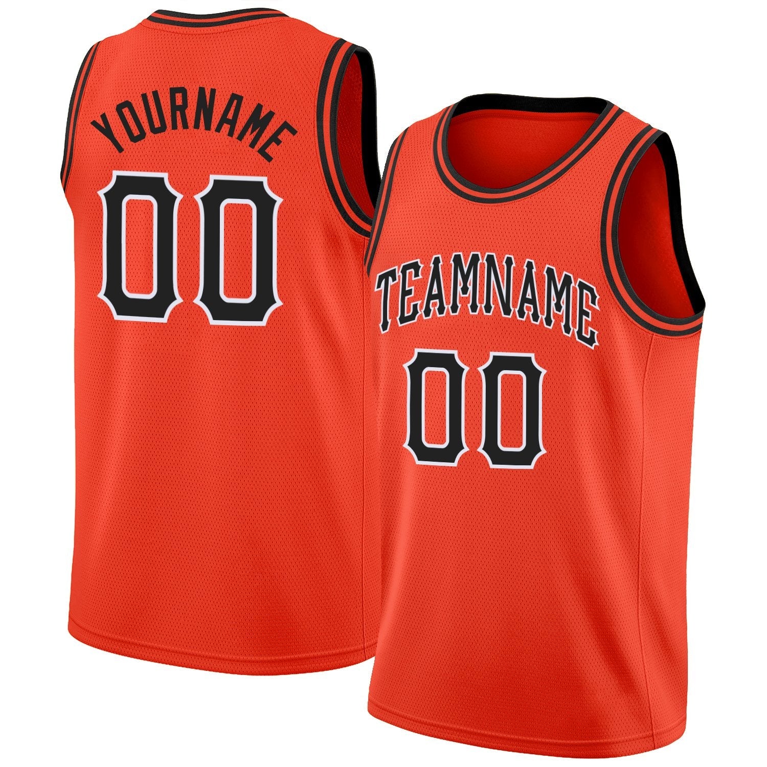 Custom Orange Black-White Classic Tops Men/Boy Basketball Jersey| KXKSHOP