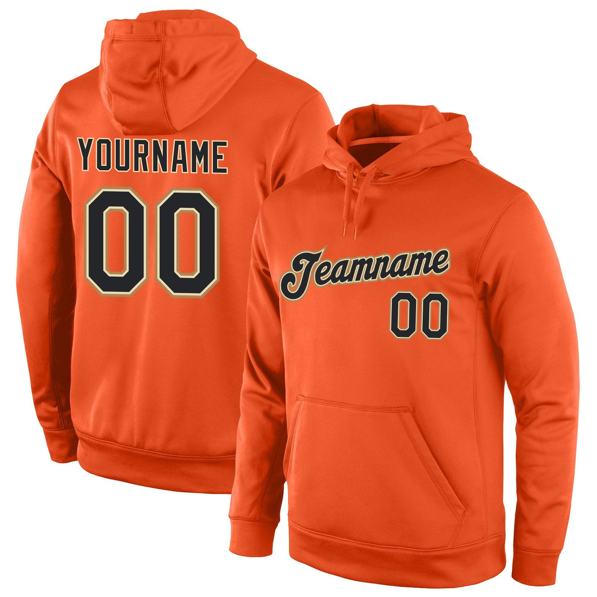 Custom Orange Black-Old Gold Classic Style Uniform Pullover Fashion Hoodie| KXKSHOP