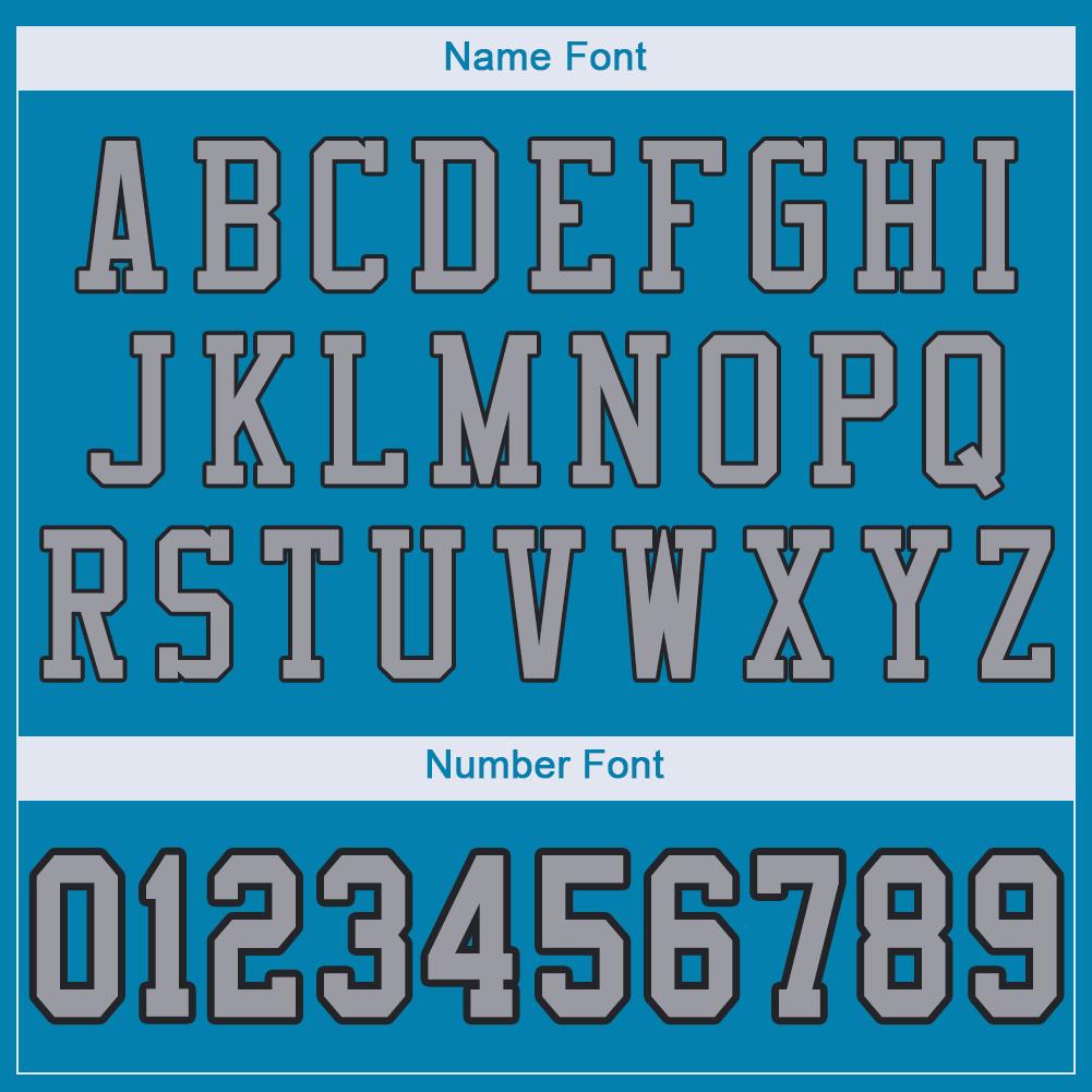 Custom Panther Blue Light Gray-Black Classic Style Mesh Authentic American Football Jersey| KXKSHOP