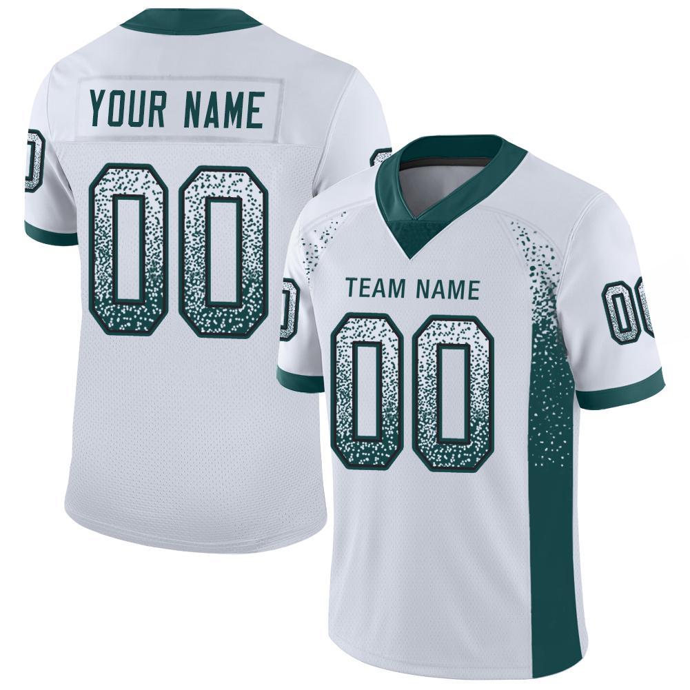 Custom White Midnight Green-Black Drift Fashion Mesh Authentic American Football Jersey| KXKSHOP