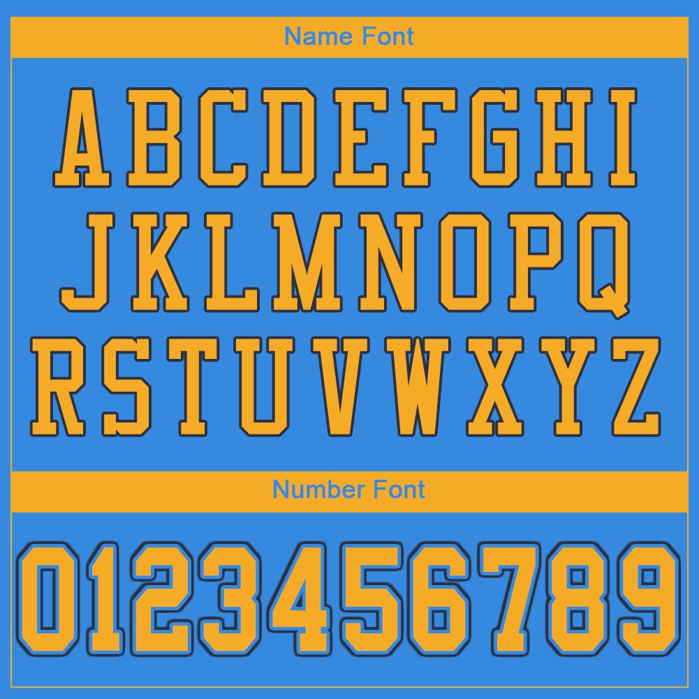 Custom Powder Blue Gold-Navy Classic Style Mesh Authentic American Football Jersey| KXKSHOP