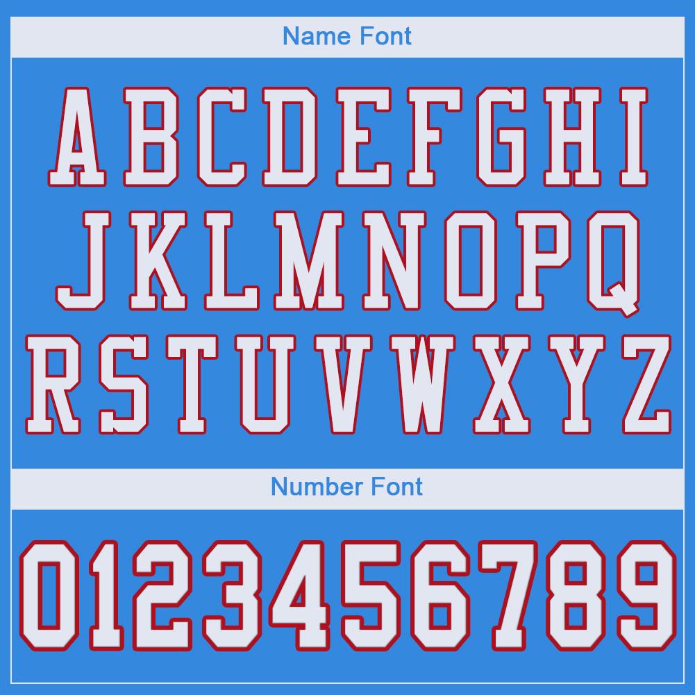 Custom Powder Blue White-Red Classic Style Mesh Authentic American Football Jersey| KXKSHOP