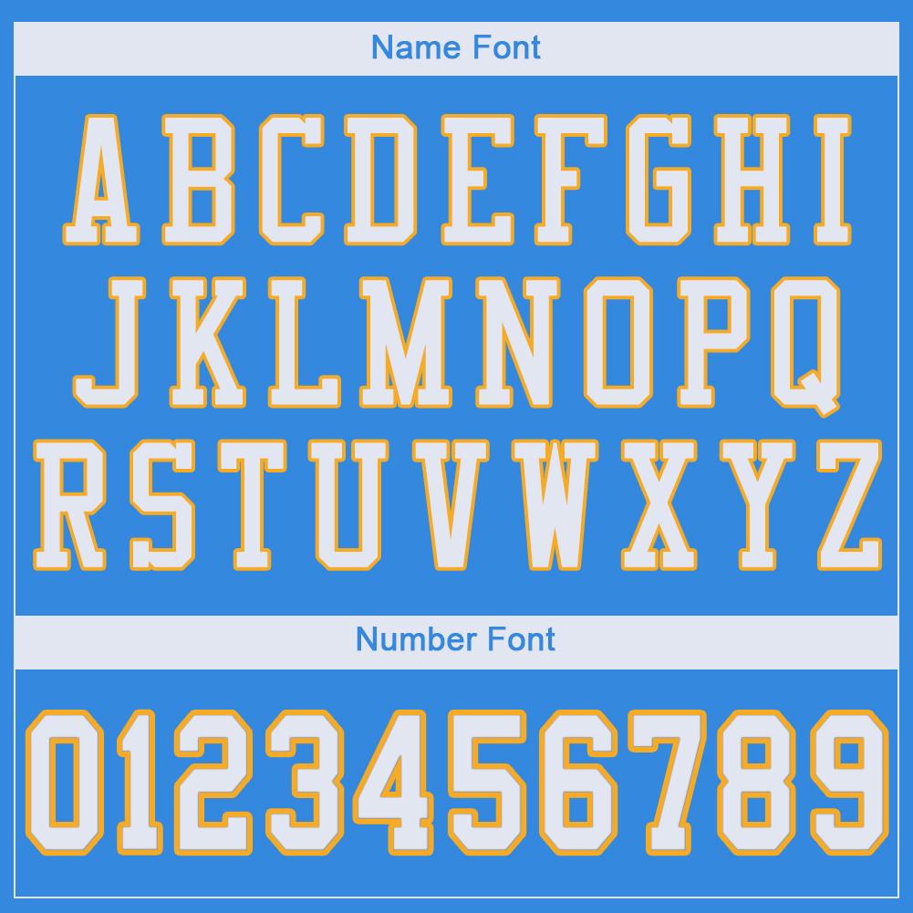 Custom Powder Blue White-Gold Classic Style Mesh Authentic American Football Jersey| KXKSHOP