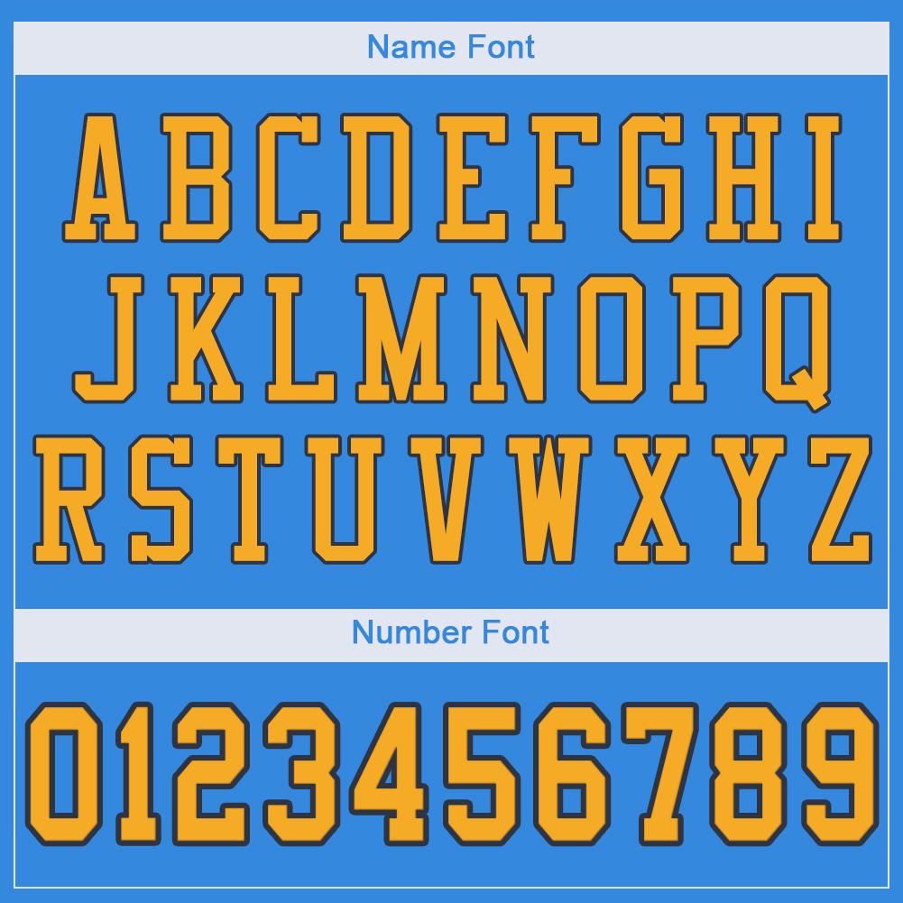 Custom Powder Blue Gold-Navy Classic Style Mesh Authentic American Football Jersey| KXKSHOP