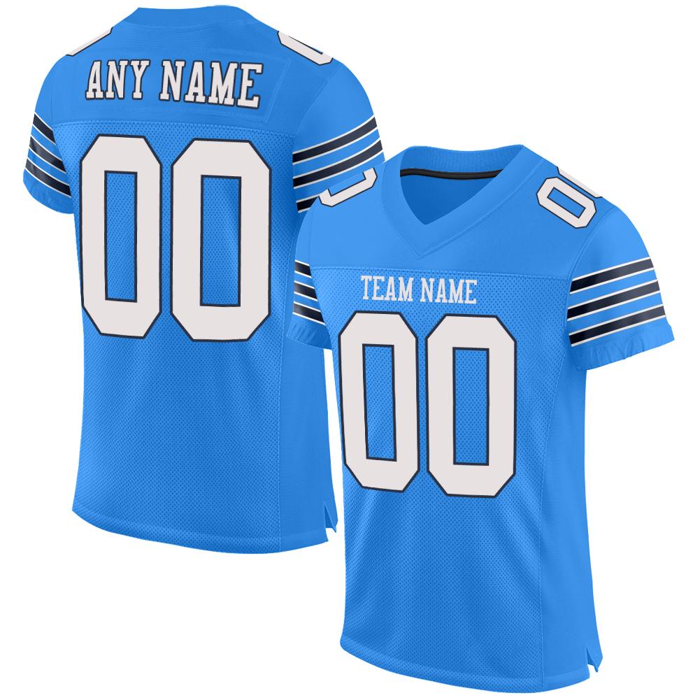 Custom Powder Blue Classic Style Mesh Authentic American Football Jersey| KXKSHOP
