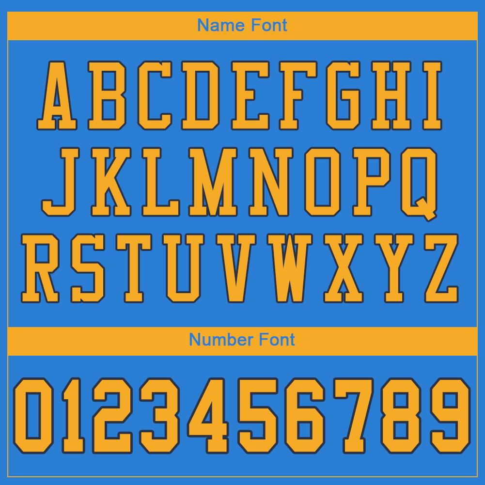 Custom Powder Blue Gold-Navy Classic Style Mesh Authentic American Football Jersey| KXKSHOP