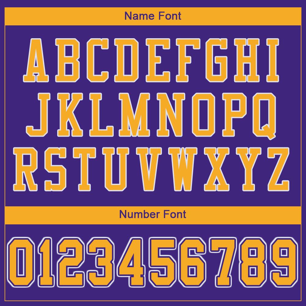 Custom Purple Gold-White Classic Style Mesh Authentic American Football Jersey| KXKSHOP