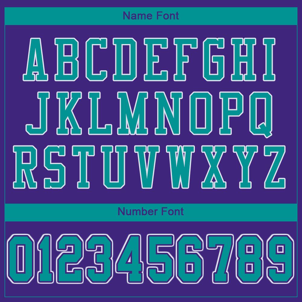 Custom Purple Aqua-White Classic Style Mesh Authentic American Football Jersey| KXKSHOP