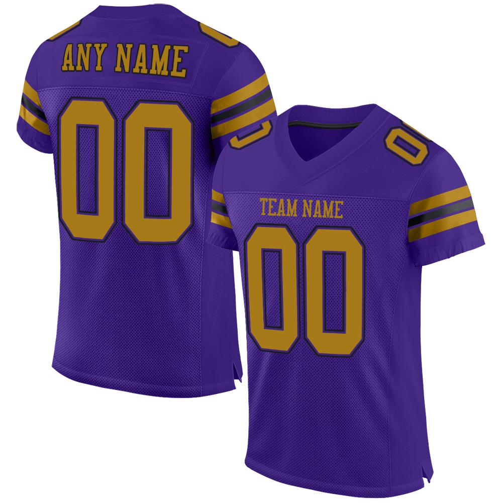 Custom Purple Old Gold-Black Classic Style Mesh Authentic American Football Jersey| KXKSHOP