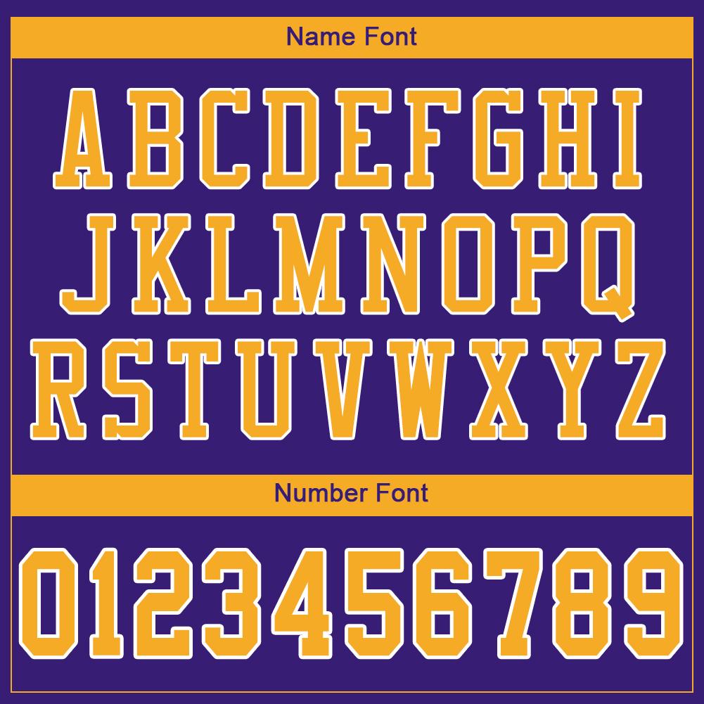 Custom Purple Gold-White Classic Style Mesh Authentic American Football Jersey| KXKSHOP