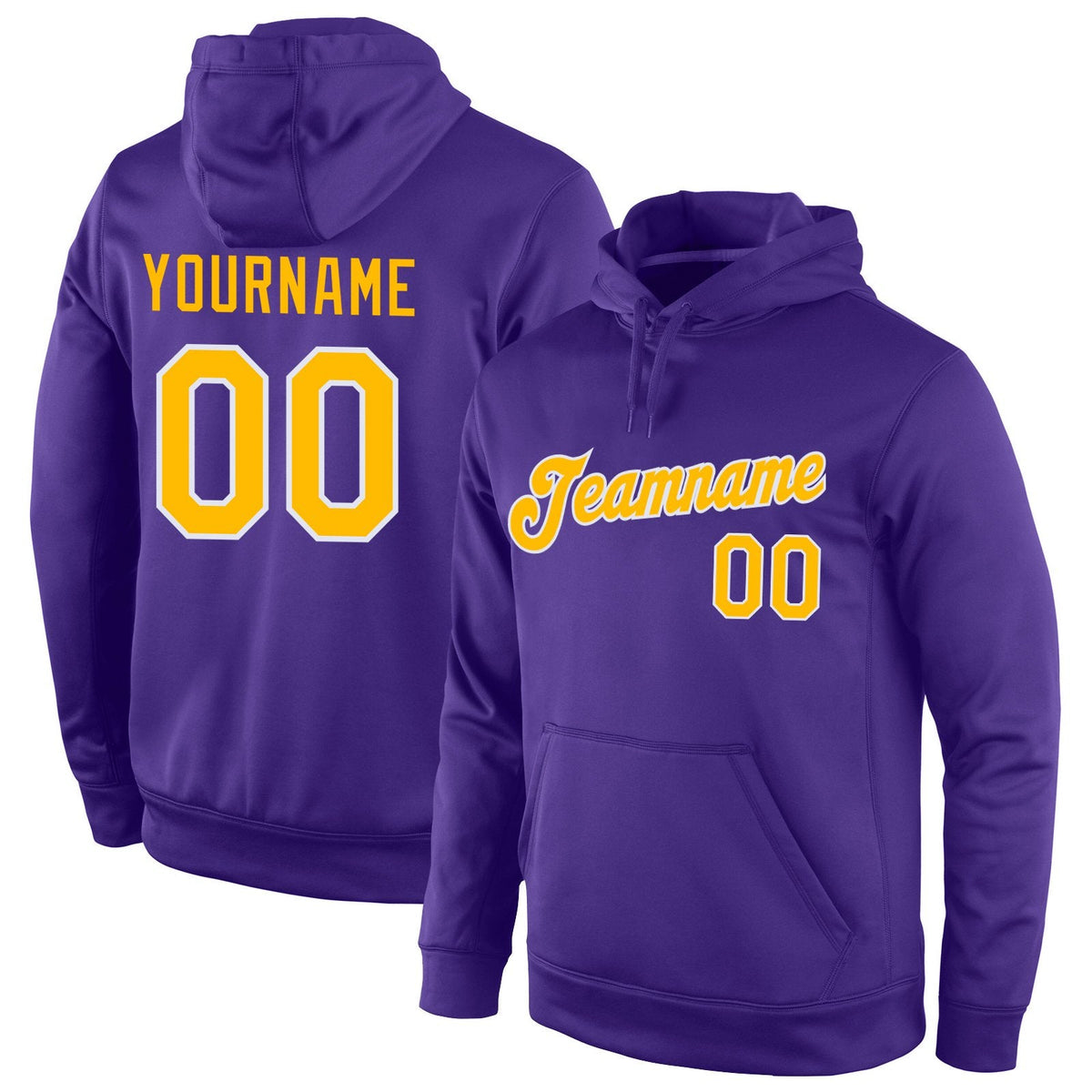 Custom Purple Yellow-White Classic Style Uniform Pullover Fashion Hoodie| KXKSHOP