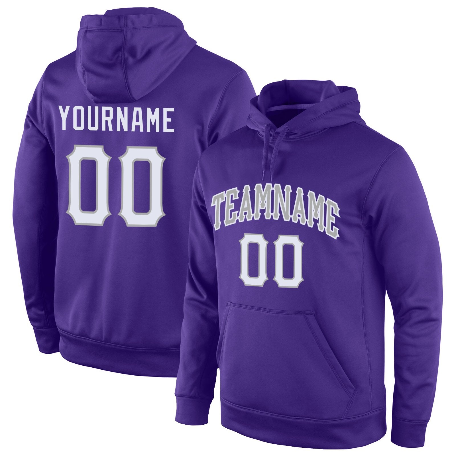 Custom Purple White-Gray Classic Style Uniform Pullover Fashion Hoodie| KXKSHOP