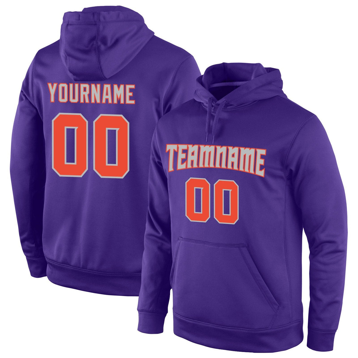 Custom Purple Orange-Gray Classic Style Uniform Pullover Fashion Hoodie| KXKSHOP
