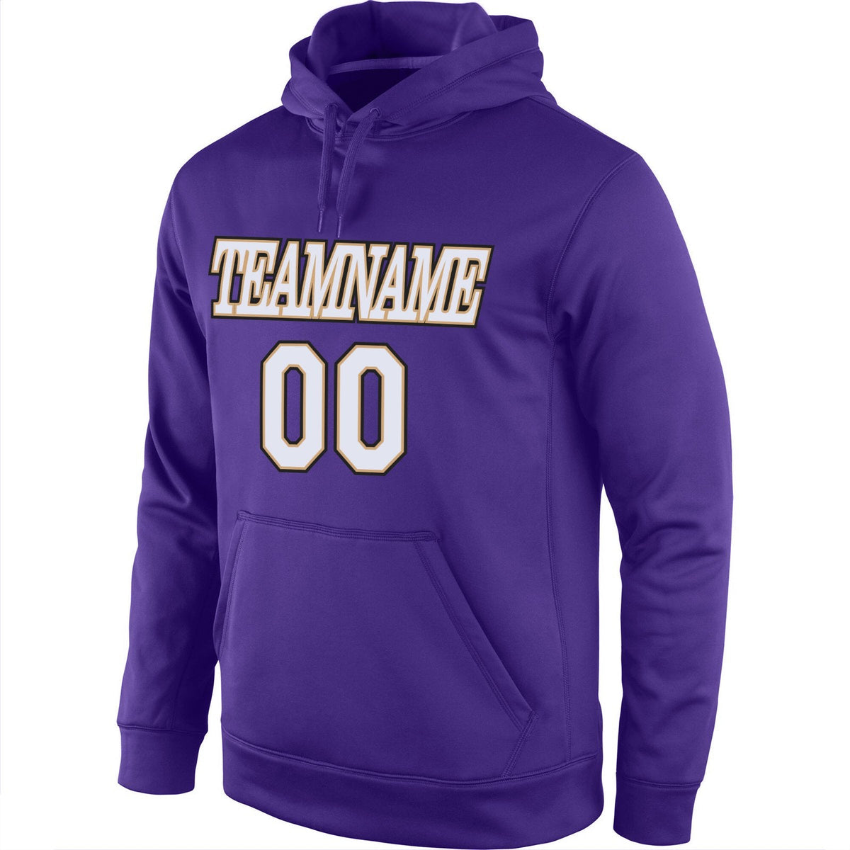 Custom Purple White-Old Gold Classic Style Uniform Pullover Fashion Hoodie| KXKSHOP