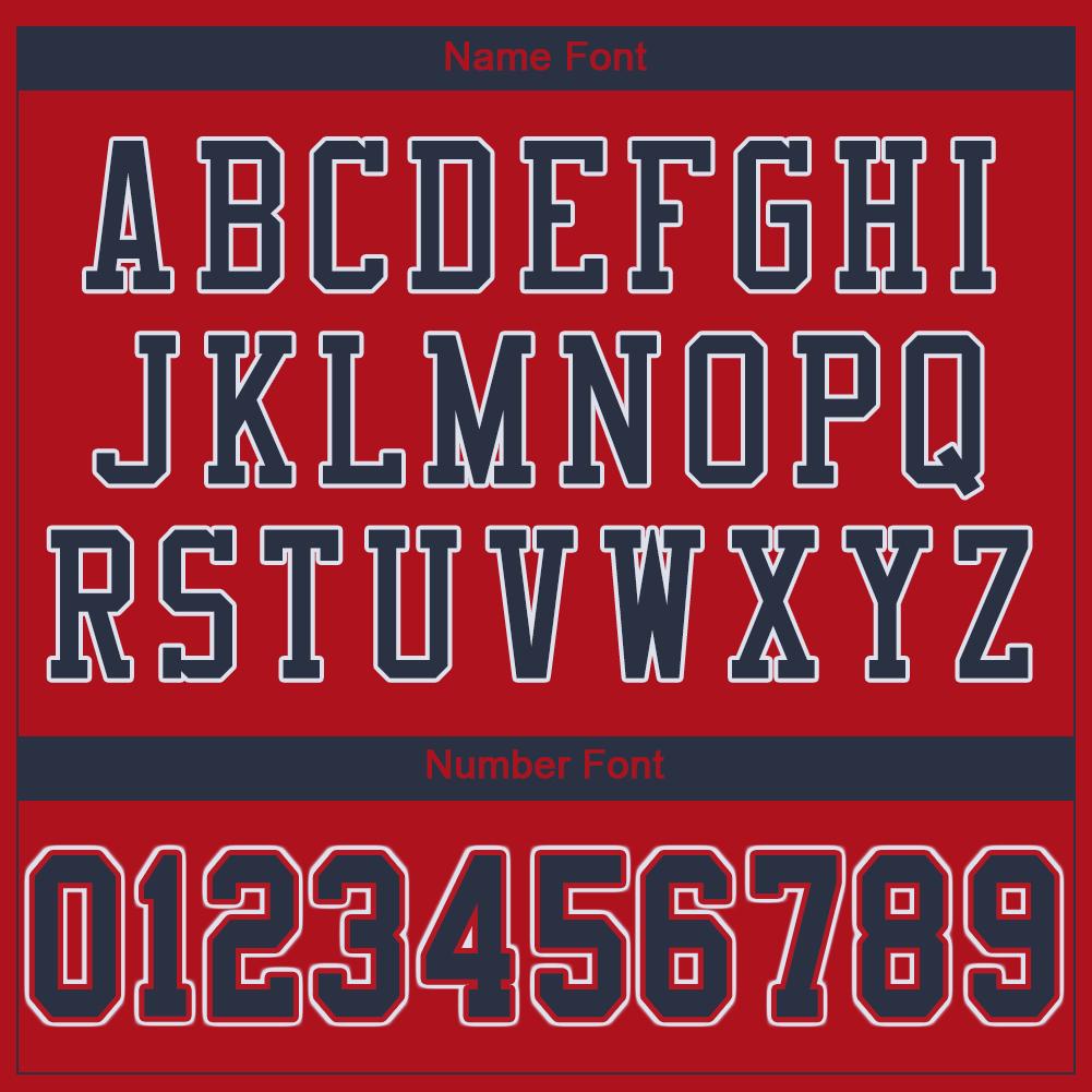 Custom Red Navy-White Classic Style Mesh Authentic American Football Jersey| KXKSHOP
