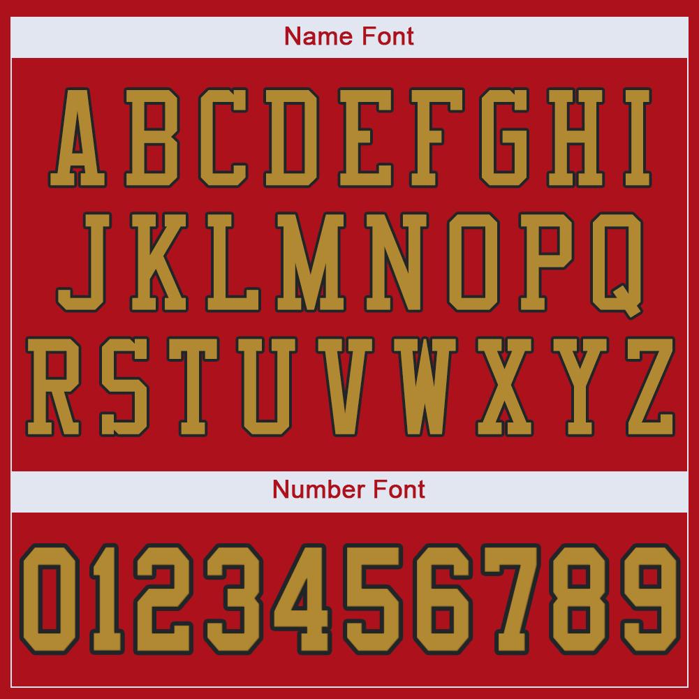 Custom Red Old Gold-Black Classic Style Mesh Authentic American Football Jersey| KXKSHOP