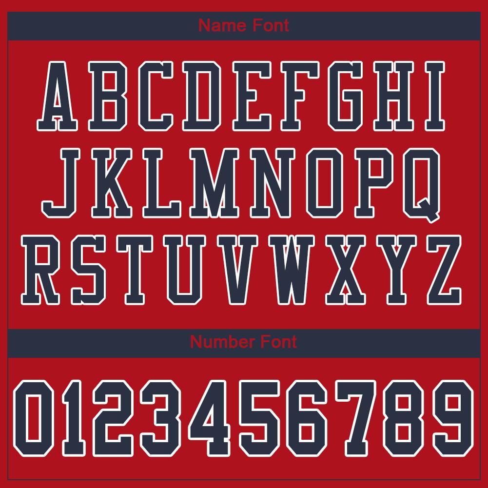 Custom Red Navy-White Classic Style Mesh Authentic American Football Jersey| KXKSHOP