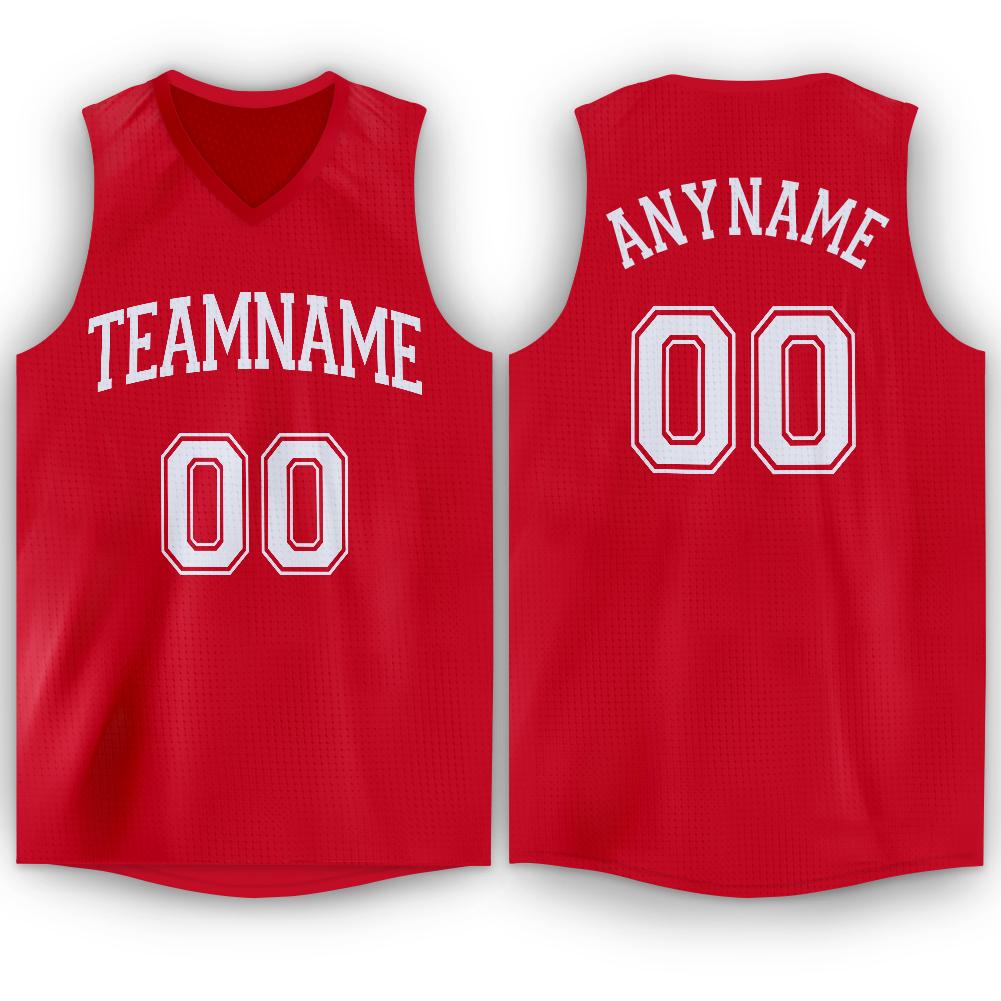 Custom Red White Classic Tops Tank Top Basketball Jersey| KXKSHOP