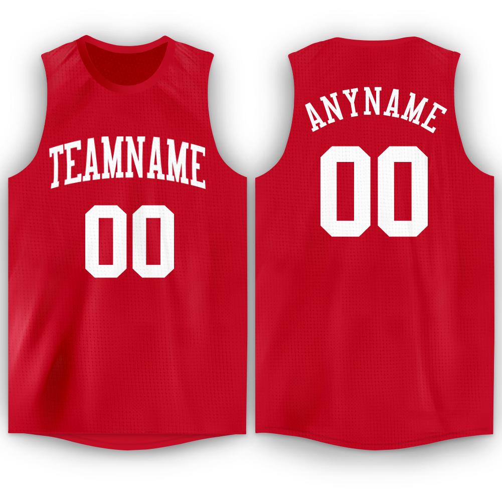 Custom Red White Classic Tops Sport Game Basketball Jersey| KXKSHOP