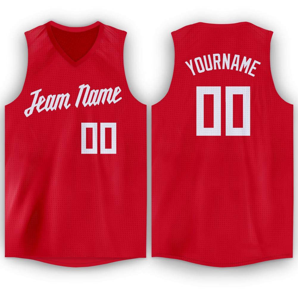 Custom Red White Classic Tops Sport Game Basketball Jersey| KXKSHOP