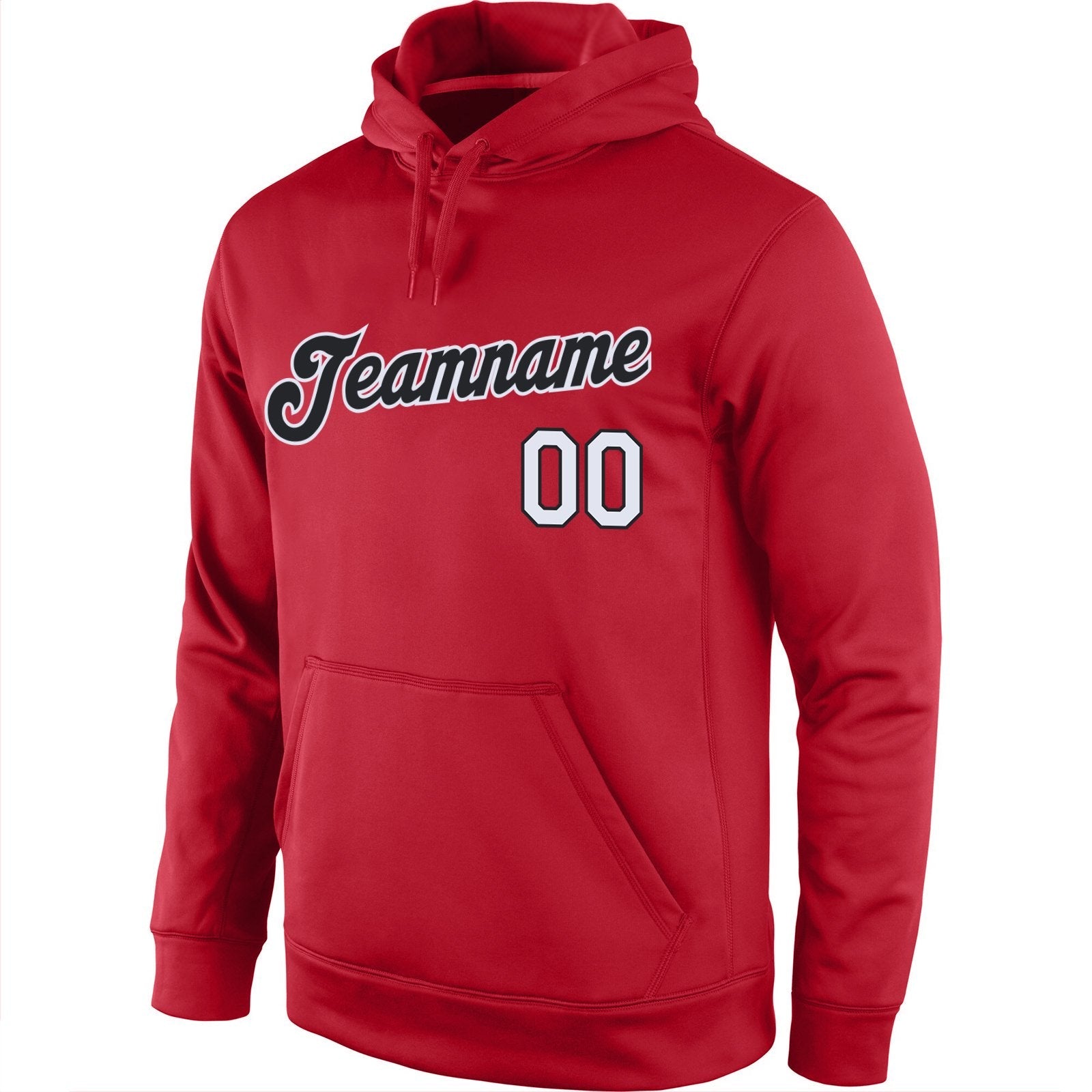 Custom Red Black-White Classic Style Uniform Pullover Fashion Hoodie| KXKSHOP