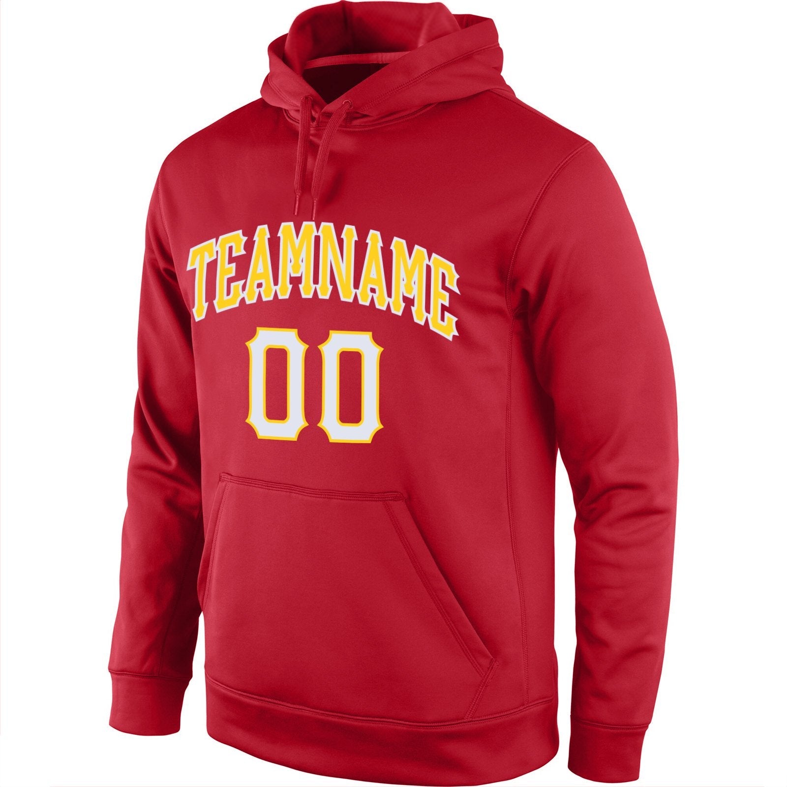 Custom Red White-Yellow Classic Style Uniform Pullover Fashion Hoodie| KXKSHOP