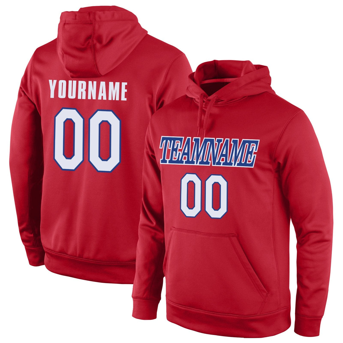 Custom Red White-Royal Classic Style Uniform Pullover Fashion Hoodie| KXKSHOP
