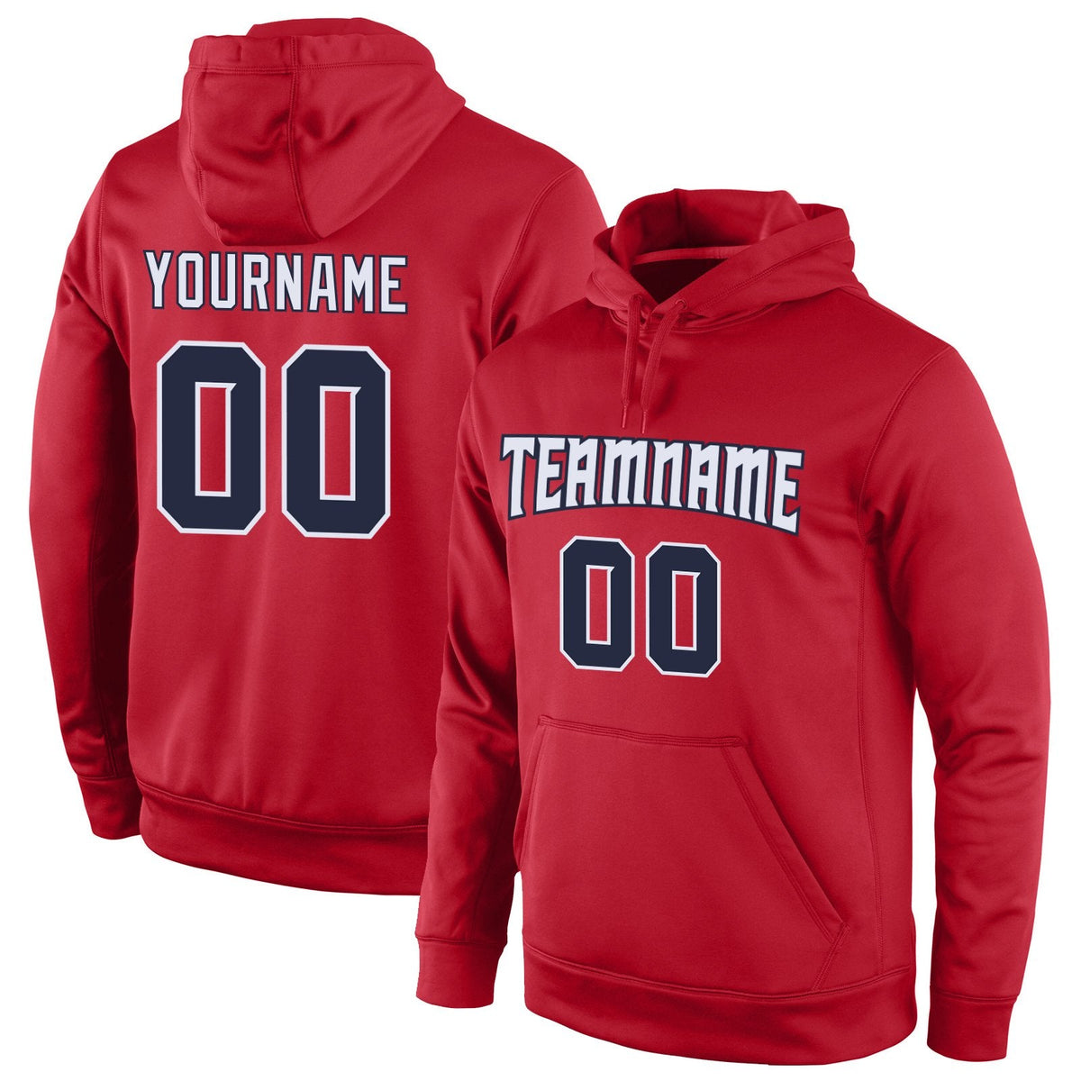 Custom Red Navy-White Classic Style Uniform Pullover Fashion Hoodie| KXKSHOP