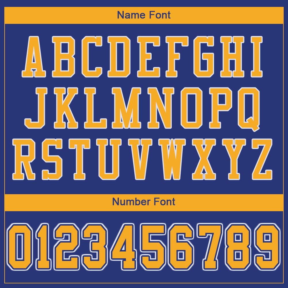 Custom Royal Yellow-White Classic Style Mesh Authentic American Football Jersey| KXKSHOP