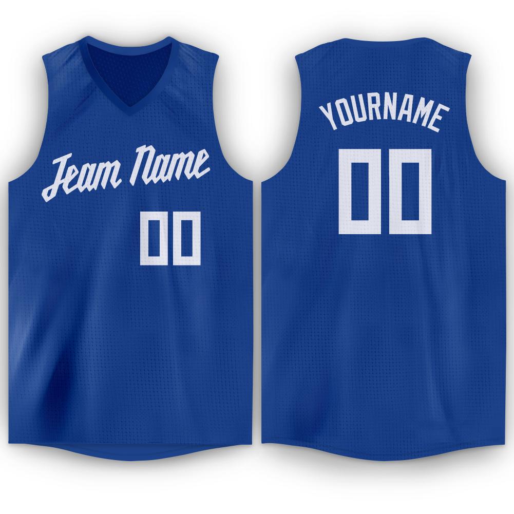 Custom Royal White Classic Tops Sport Game Basketball Jersey| KXKSHOP