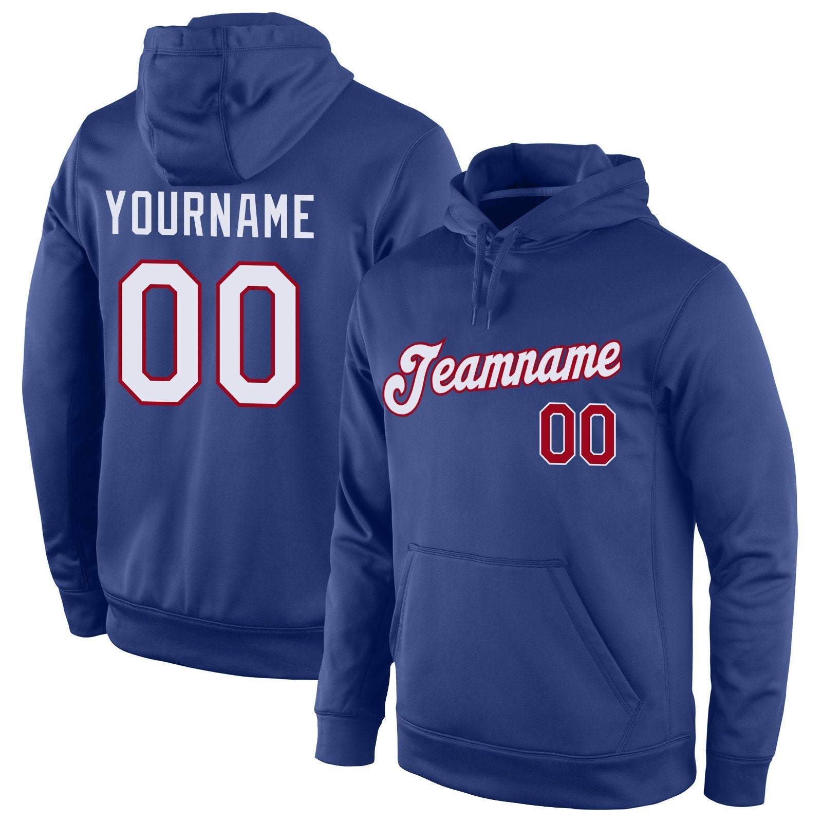 Custom Royal White-Red Classic Style Uniform Pullover Fashion Hoodie| KXKSHOP