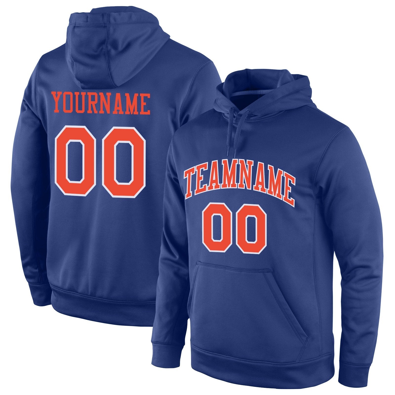 Custom Royal Orange White Classic Style Uniform Pullover Fashion Hoodie| KXKSHOP