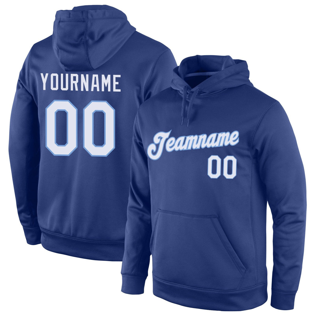 Custom Royal White-Light Blue Classic Style Uniform Pullover Fashion Hoodie| KXKSHOP